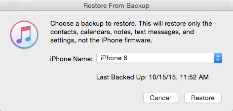 contacten van itunes back-up