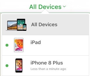 selecteer iphone op icloud