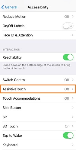 configurações do iphone assistivetouch
