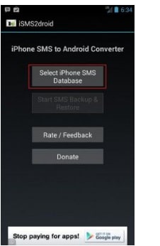 iphone sms to android pomocí itunes backup restore 6