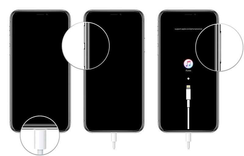 iphone har fastnat på Apples logotyp ios-12-sätt iphone x i återställningsläge