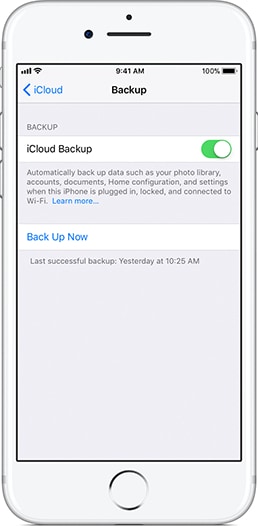 copia de seguridad de iPhone a iCloud