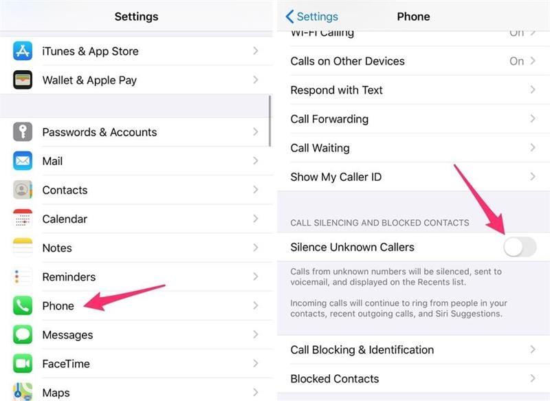 Modus für unbekannte Anrufer im iPhone stummschalten