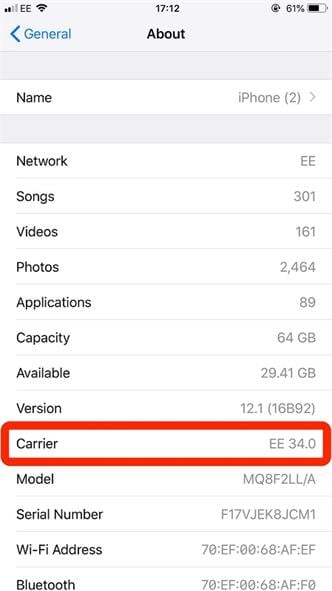 Az iphone 13 frissíti a szolgáltató beállításait