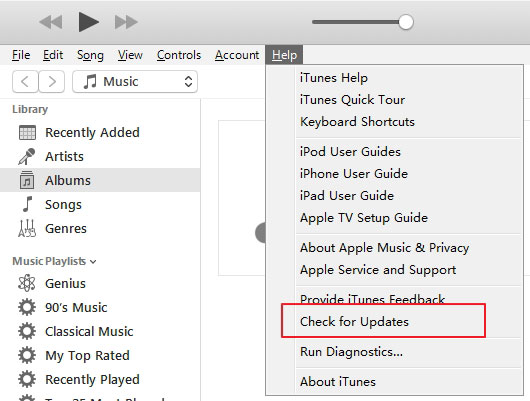 iTunes controlla gli aggiornamenti
