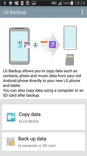 تطبيق نقل الهاتف إلى الهاتف- LG Backup