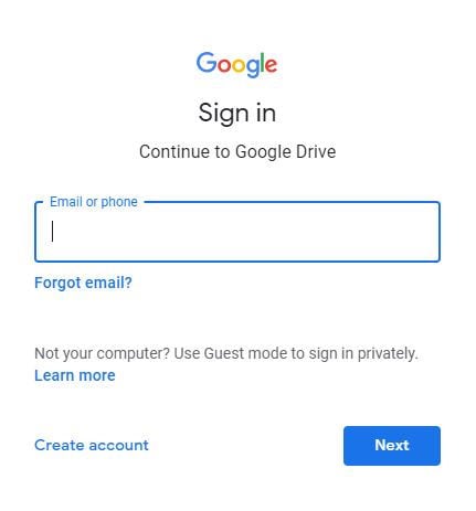 connectez-vous à google drive