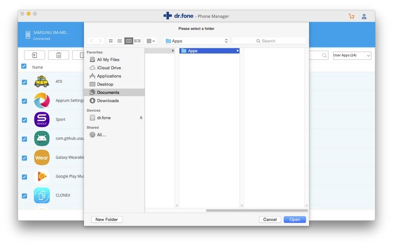εφαρμογές android σε mac: αποθήκευση εφαρμογών σε φάκελο mac
