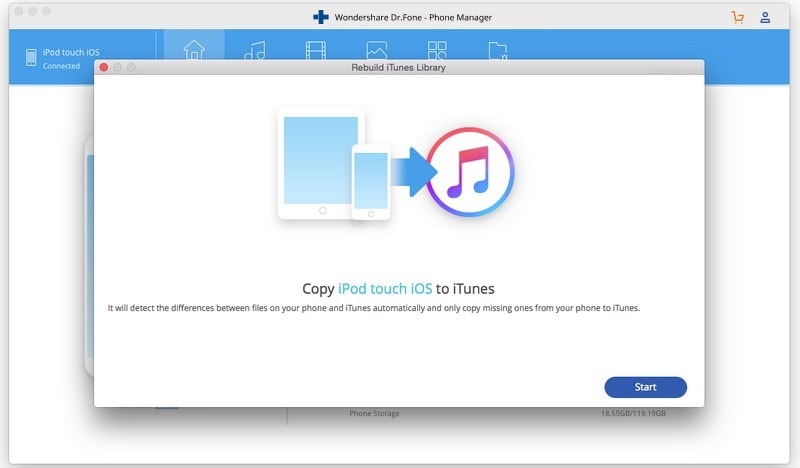 Sådan overfører du musik fra ipod touch til itunes på Mac-Kopiér iDevice til iTunes