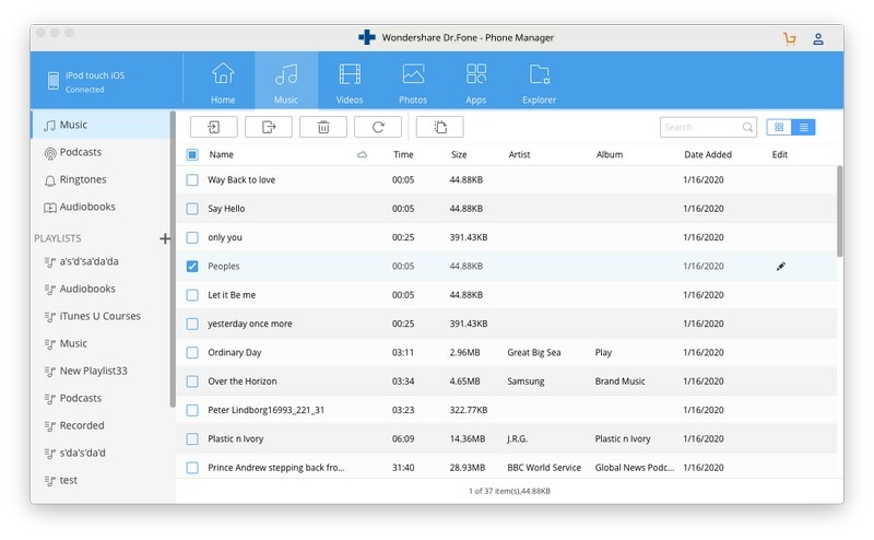Μεταφέρετε μουσική από iPod σε Mac με το DrFoneTool - Phone Manager (iOS)-Εξαγωγή σε Mac