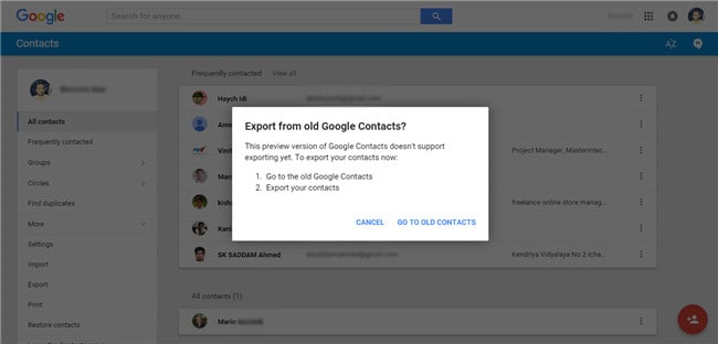 gérer les contacts google