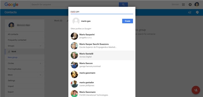 gérer les contacts google