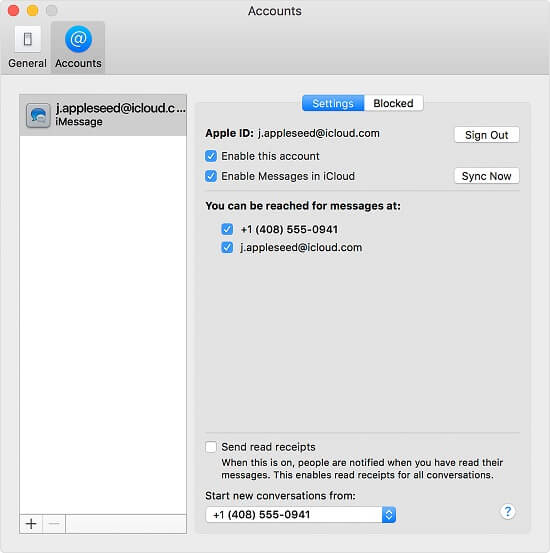 abilita i messaggi in icloud su mac
