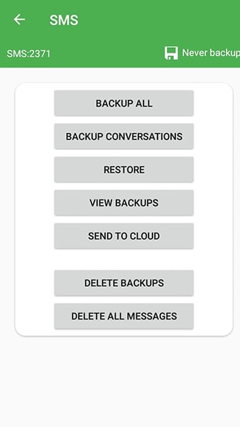 transferência de mensagens por restauração de super backup 2