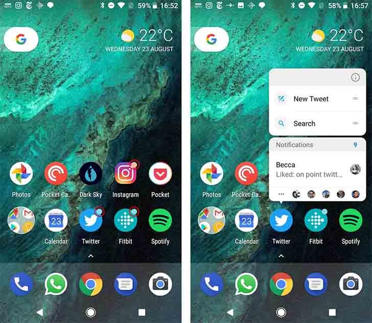 points de notification dans android oreo