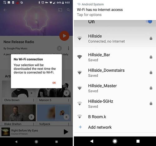 mise à jour android oreo - problème wifi