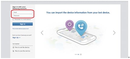 Samsung adgangskodegendannelse