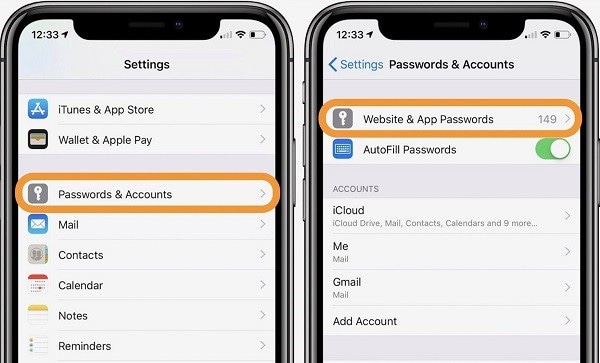 impostazioni della password su iphone