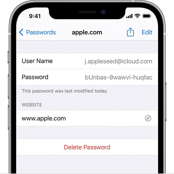 accéder au mot de passe enregistré sur iphone