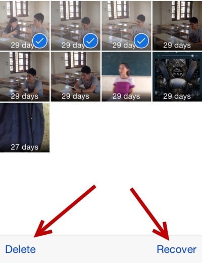 las fotos desaparecieron después de la actualización de ios 12: toque la opción de recuperación