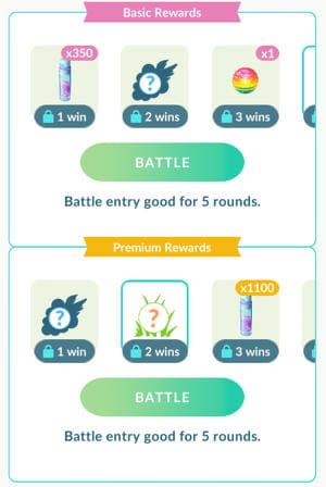 Pokémon csata jutalmak rangokért