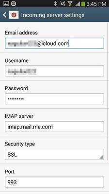 étape 4 pour configurer un compte iCloud sur Android