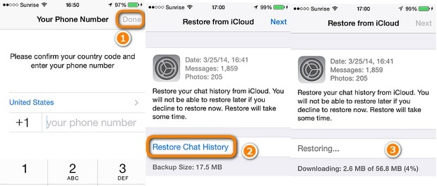 iPhone WhatsApp-back-up herstellen