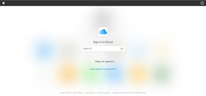 在 icloud.com 上登录苹果 ID