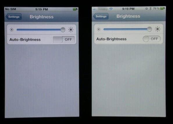 iPhoneのバッテリーをリセットする-画面の明るさを下げる