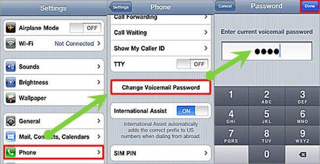 obnovit heslo hlasové schránky iphone