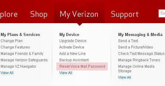 tilbakestill iphone voicemail passord verizon