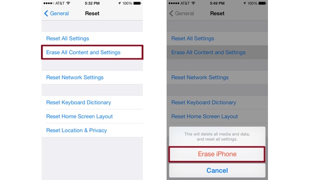 restaurar foto de iphone-Restablecer todas las configuraciones