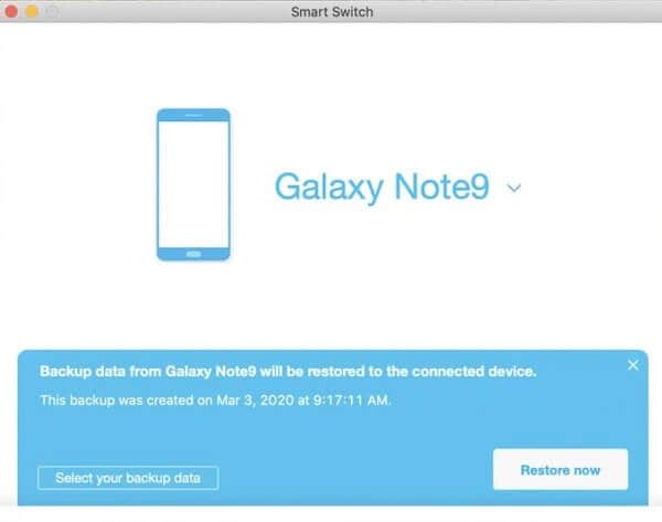restaurer la sauvegarde intelligente Samsung