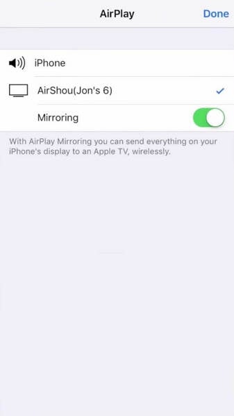 selecteer airshou van airplay