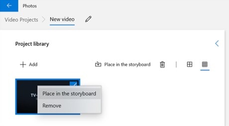 posiziona il tuo video nello storyboard