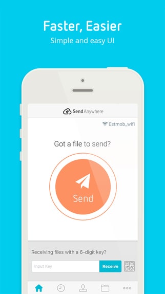 Send Anywhere pro odeslání velkého souboru z iphone