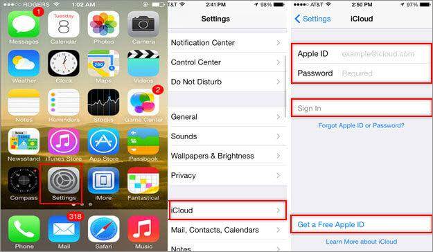 nastavit iCloud na iPhone, iPad a iPod