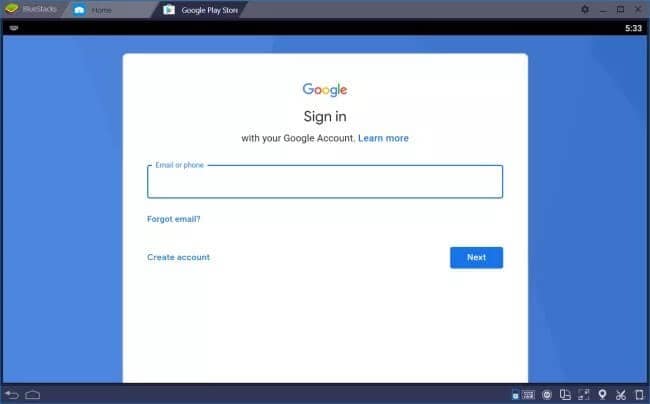 se connecter à bluestacks en utilisant un compte gmail