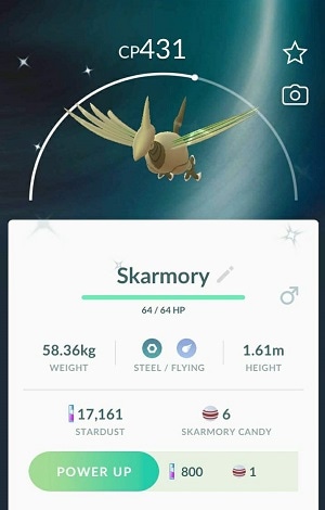 pokemon go 中的 skarmory