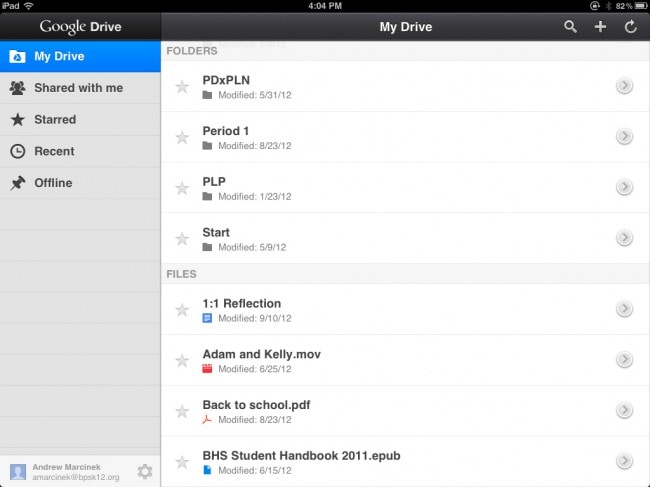 överföra filmer från iPad till PC med Google Drive - Starta Google Drive