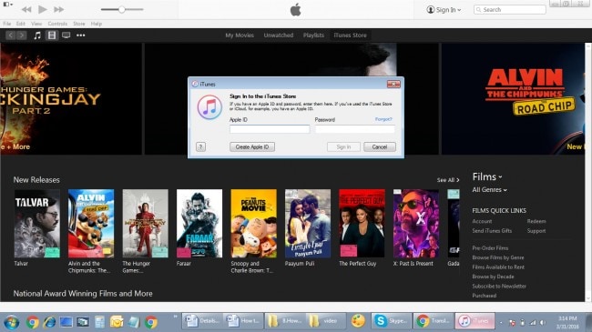 使用 iTunes 将 MP4 传输到 iPad-使用 Apple ID 登录