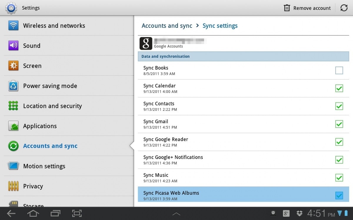 synchroniseer contacten van Android naar Gmail-Kies uw Gmail-account