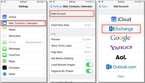 Synchroniseer Outlook met iPhone door Exchange te gebruiken