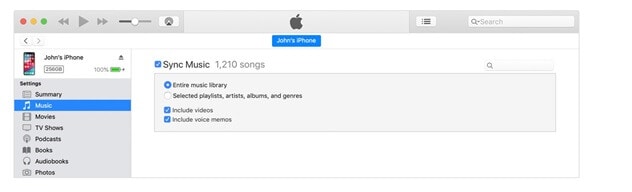 Synchronizacja zawartości iTunes