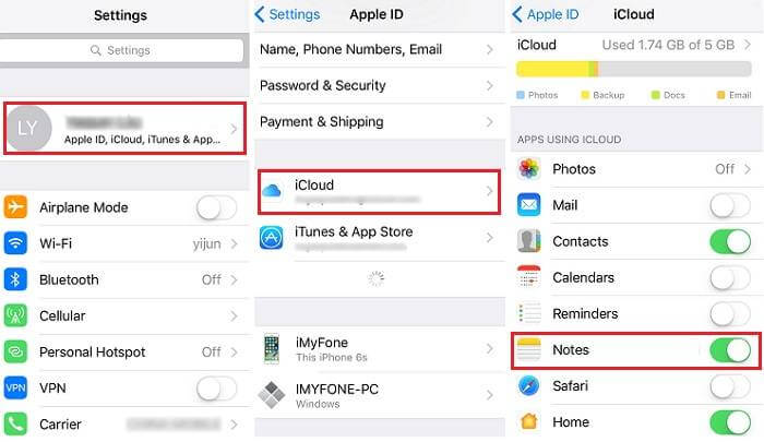 synchronizujte poznámky z iPhone do mac pomocí icloud