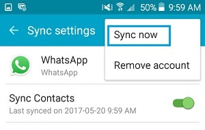 szinkronizálja a WhatsAppot Androidon