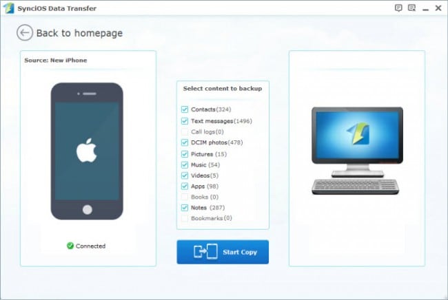 نقل التطبيقات من iPad إلى الكمبيوتر باستخدام برنامج نقل iPad من جهة خارجية - Syncios
