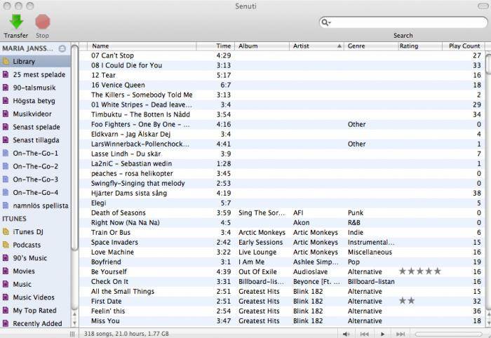 iPod-siirrot - iPodin siirtäminen iTunesiin tai tietokoneeseen-Senutiin