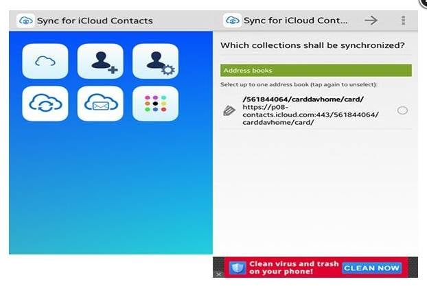 Sincronización para contactos de iCloud
