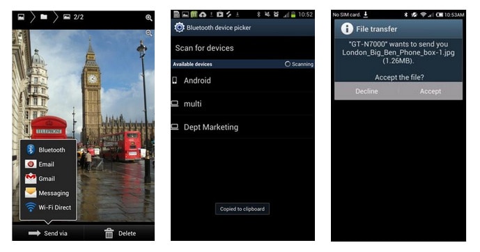 Android-fotók átvitele Bluetooth-on keresztül
